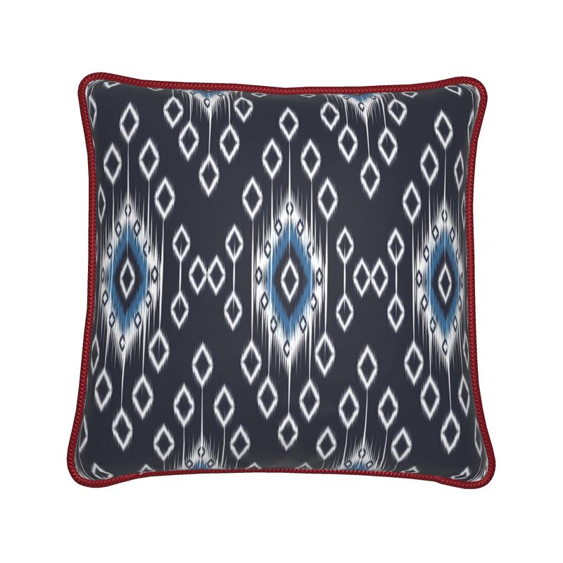 Diamonds Silk Cushion-Dark Blue