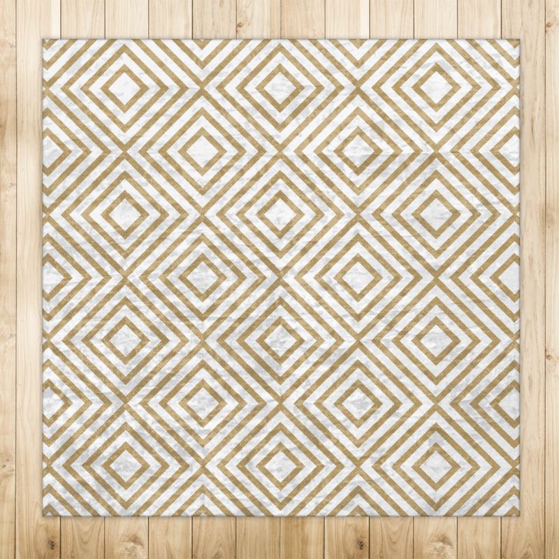 Carnaby Velvet Rug-Cream/Gold