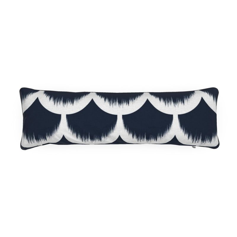 Dusk Bolster Cushion-White/Dark Blue