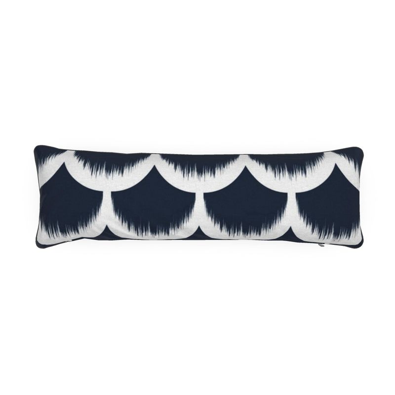 Dusk Bolster Cushion-White/Dark Blue