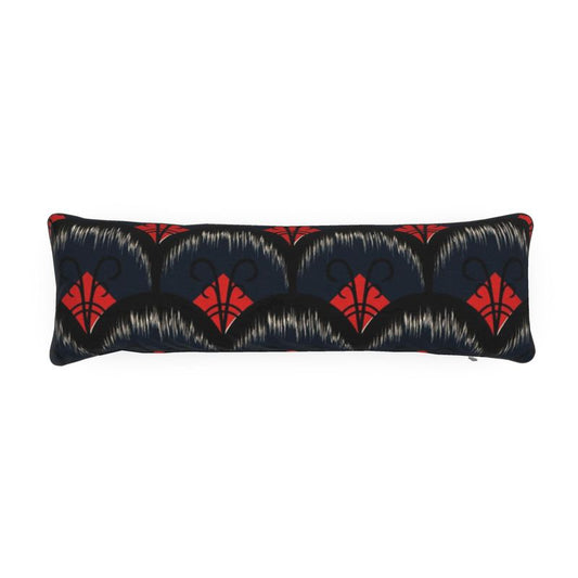 Blooms Bolster Cushion-Black/Red