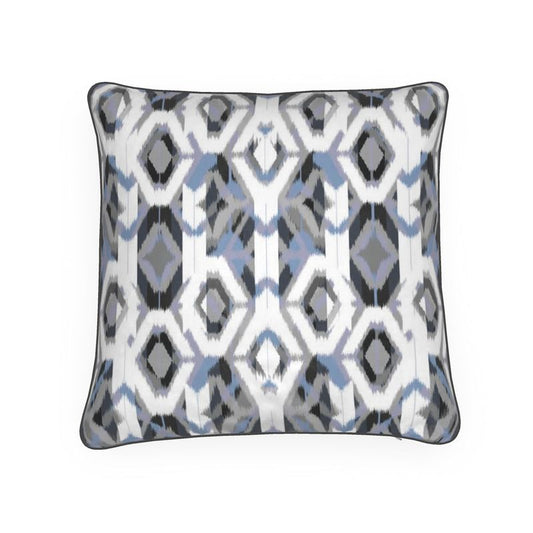 Mist Velvet Cushion-White/Grey